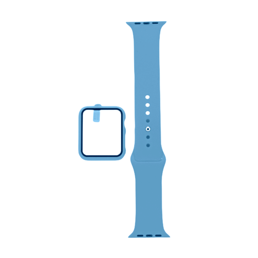 [01-081-011-0004-0014] Accesorio el rey pulsera con bumper y protector de pantalla apple watch 38 mm color azul capri