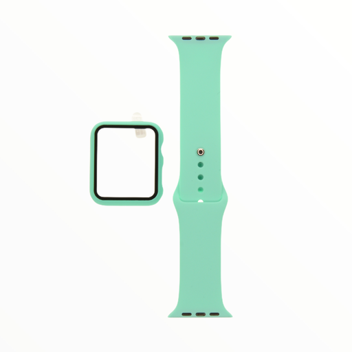 [01-081-011-0006-0122] Accesorio el rey pulsera con bumper y protector de pantalla apple watch 42 mm color menta