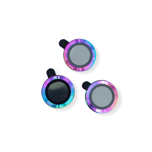 [01-119-011-0017-0214] Accesorio el rey vidrio templado camara con borde de metal para iphone 12 pro max color tornasol
