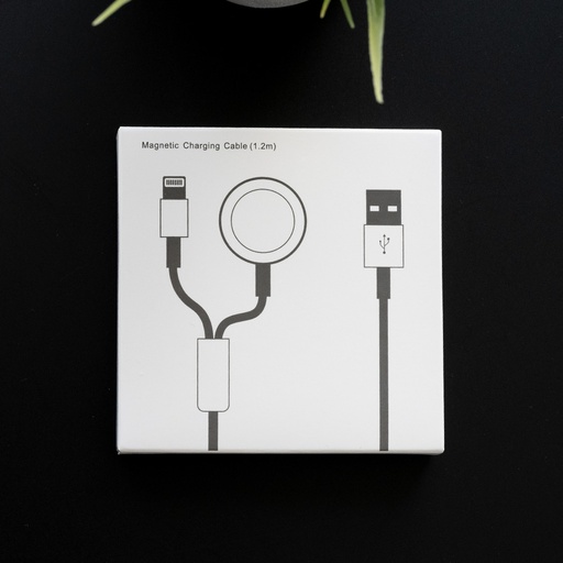 [05-069-003-0001-0041] Cable apple multi proposito 2 en 1 lightning de apple watch color blanco