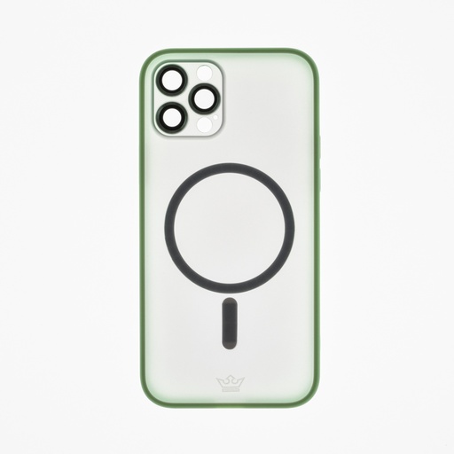[07-062-011-0009-0233] Estuche el rey magsafe con marco de vidrio templado de camara trasera iphone 12 promax color verde