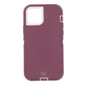 Estuche el rey defender con clip iphone 12 / pro 6.1 color corinto / blanco