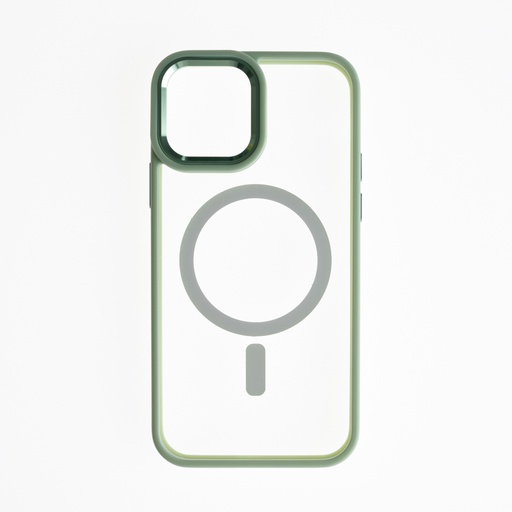 [07-062-011-0004-0230] Estuche el rey magsafe con borde con la funcióniphone 12 pro color transparente / verde