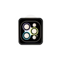 Accesorio el rey vidrio templado camara con borde plastico iphone 12pro / 12pro max color morado / menta / verde