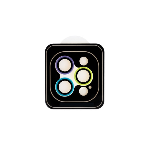 [01-119-011-0022-0140] Accesorio el rey vidrio templado camara con borde plastico iphone 12pro / 12pro max color morado / menta / verde