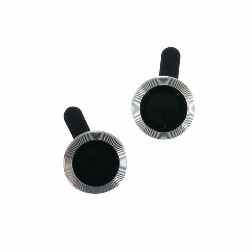 [01-119-011-0021-0187] Accesorio el rey vidrio templado camara con borde metal iphone 12 color plateado