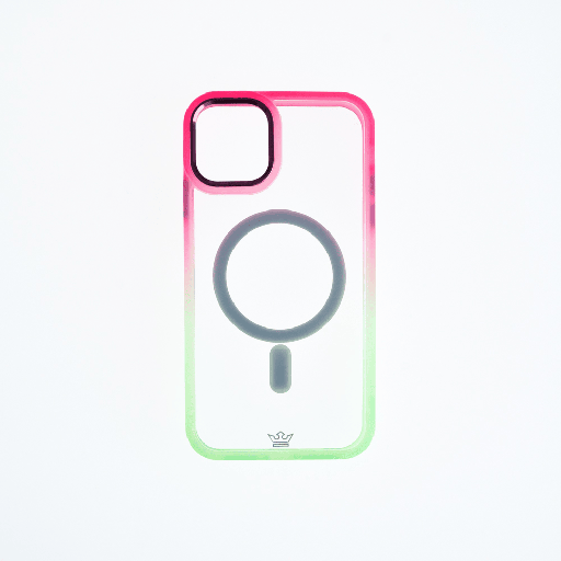[07-132-011-0010-0087] Estuche el rey degrade borde y magsafe iphone 14 pro fucsia/verde