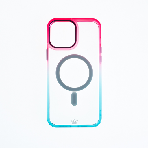 [07-132-011-0010-0083] Estuche el rey degrade borde y magsafe iphone 14 pro fucsia/menta