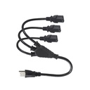 Cable generico pared  extension 3 conectores color negro