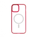 estuches clasico spigen magsafe marco apple iphone 13 pro max color rojo / transparente