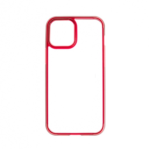 [07-108-035-0001-0227] Estuche clasico spigen transparente marco apple iphone 12 pro max color rojo / transparente