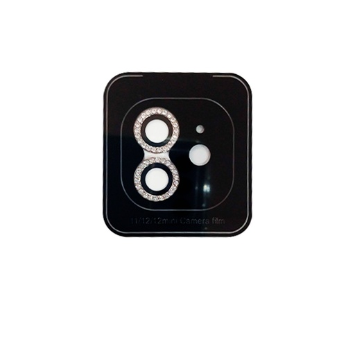 [01-119-011-0029-0187] Accesorio el rey vidrio templado camara iphone 11 con brillantes color plateado