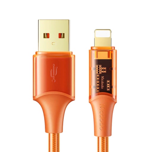 [05-111-024-0007-0149] Cable mcdodo usb ca-2083 - 1.8 metros con la  funcion de  auto disconnect con pantalla  para indicador  usb a lightning color naranja