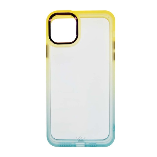 [07-132-011-0138-0285] Estuche clasico el rey degrade apple iphone 13 color amarillo / turquesa