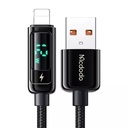 ca-9940 1.2m largo iphone led con pantalla de medicion usb a lighting fast charger 3a negro