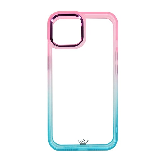 [07-132-011-0089-0083] estuche clasico el rey degrade apple iphone 12 ,  iphone 12 pro color rosado / turquesa