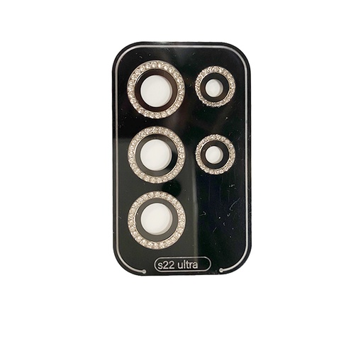 [01-119-011-0031-0187] Accesorio el rey vidrio templado camara galaxy s22 ultra con brillantes color plateado