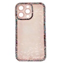 Estuche el rey marco iphone 12 pro max diamantes transparente color rosado