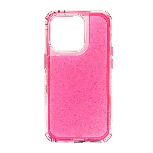 [07-041-011-0010-0079] Estuche el rey glitter iphone 14 pro max defender color fucsia