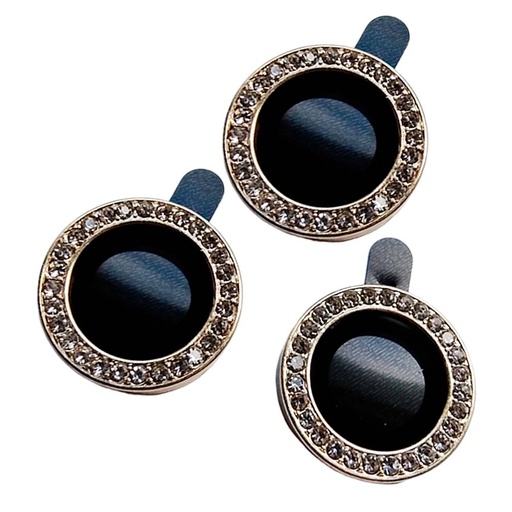 [01-119-011-0067-0180] Accesorio el rey vidrio templado camara iphone 15 pro max diamantes color dorado