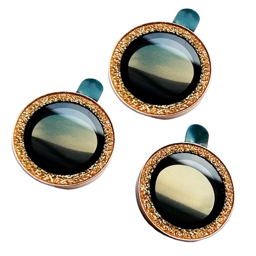 [01-119-011-0043-0180] Accesorio el rey vidrio templado camara iphone 15 pro brillos color dorado