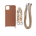 Estuche el rey strap iphone 11 strap de mano + strap hombro color beige