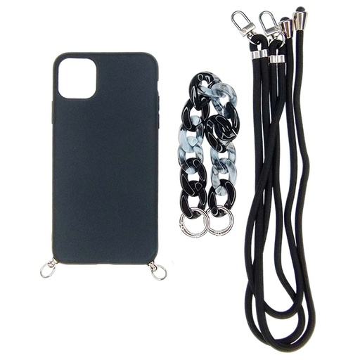 [07-128-011-0036-0157] Estuche el rey strap iphone 14 pro strap de mano + strap hombro color negro