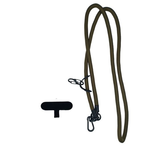 [01-128-011-0018-0243] Accesorio el rey strap 8mm 1.2 m largo con sujetadora new con colgador de llaves y audifonos color verde musgo