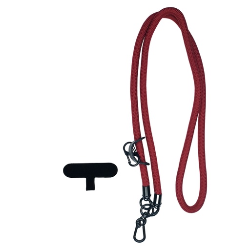 [01-128-011-0017-0067] Accesorio el rey strap 8mm 1.2 m largo con sujetadora new con colgador de llaves y audifonos color corinto
