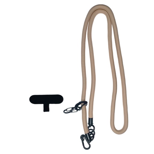 [01-128-011-0015-0039] Accesorio el rey strap 8mm 1.2 m largo con sujetadora new con colgador de llaves y audifonos  color beige