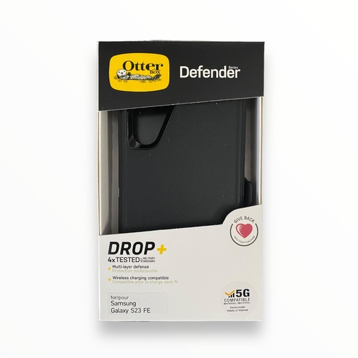 [07-024-028-0130-0157] Estuche otterbox defender con clip color negro modelo  samsung s23 fe