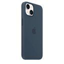 Estuche apple magsafe iphone 15 plus silicone ( storn blue) color azul suave