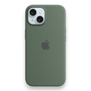 Estuche apple magsafe iphone 15 plus silicone color verde musgo
