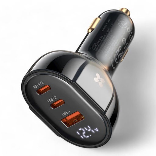 [06-017-024-0010-0157] Cargador mcdodo carro cc-4450 128w dual usb c+ usb car charger color negro