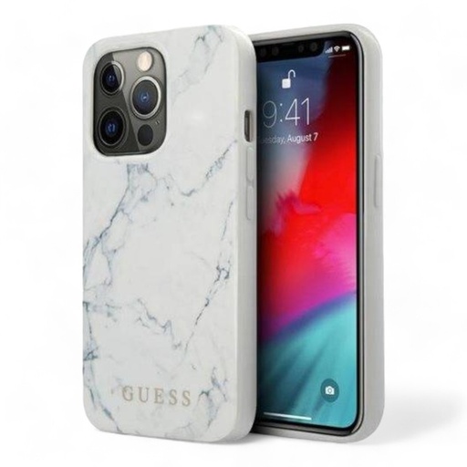 [07-045-060-0013-0041] Estuche guess hard case iphone 13 pro hard case white pc/tpu marble design color blanco