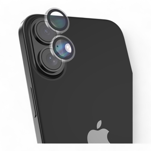 [13-119-057-0001-0215] Protector pantalla devia vidrio templado camara iphone 16 peak series crystal lens protector 2pcs compatible 16 plus color transparente