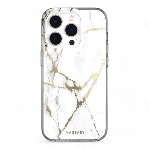 [07-126-036-0069-0041] Estuche switcheasy marble iphone 14 pro max champagne white color blanco