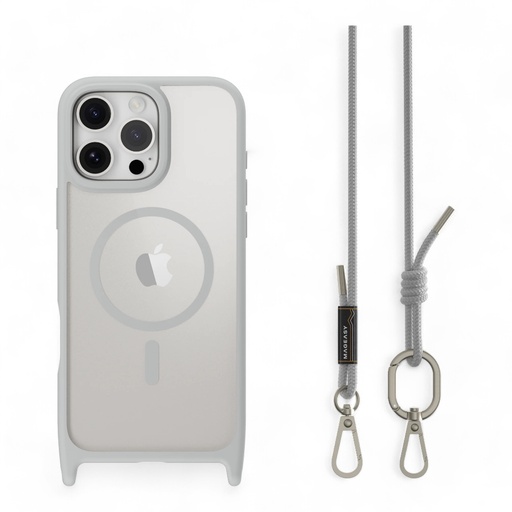 [07-139-036-0046-0226] Estuche mageasy roam iphone 16 pro max roam m shockproof protective case with lanyard color transparente/negro