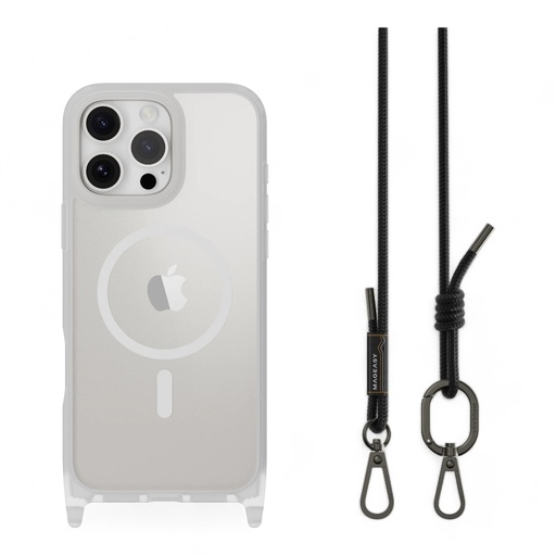 [07-139-036-0047-0187] Estuche mageasy roam iphone 16 pro max roam m shockproof protective case with lanyard color plateado