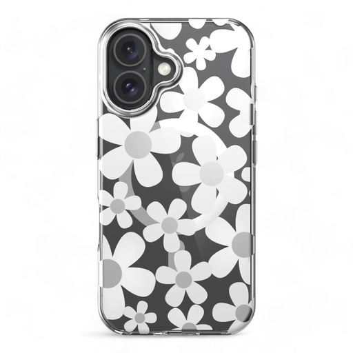 [07-144-036-0025-0041] Estuche switcheasy skin iphone 16 plus fleur m 3d patterned shockproof case color blanco