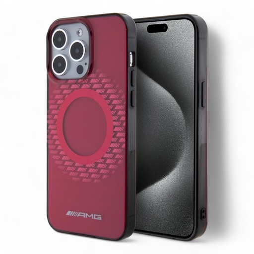 [07-144-070-0001-0284] Estuche amg transparent magsafe case rhombuses iphone 15 pro max color rojo
