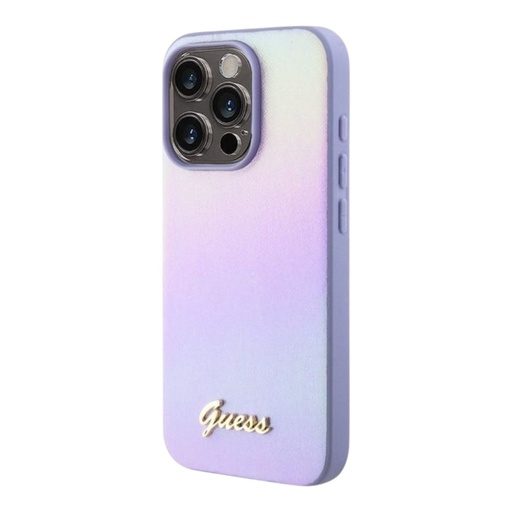 [07-144-060-0004-0284] Estuche guess pu saffiano iridescent script iphone 15 pro max color morado