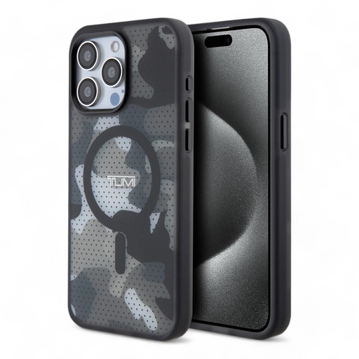 [07-144-071-0007-0284] Estuche tumi hc frosted magsafe transparent mesh camo iphone 15 pro max color negro