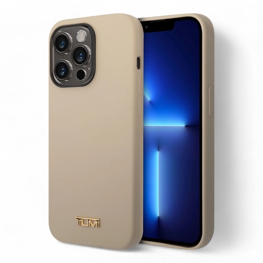 [07-144-071-0015-0284] Estuche tumi hc women liquid silicone khaki  iphone 14 pro max color dorado
