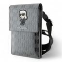 Estuche Karl Lagerfeld Wallet Saffiano Mono Ikonik Silver Universal Color Gris