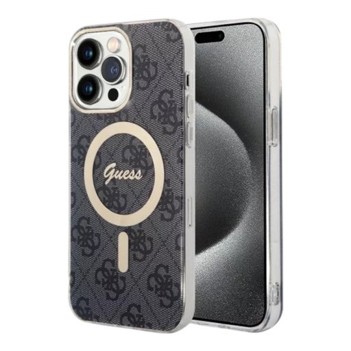 [07-144-060-0008-0284] Estuche Guess Hc Magsafe Iml 4G Black Iphone 15 Pro Max Color Negro