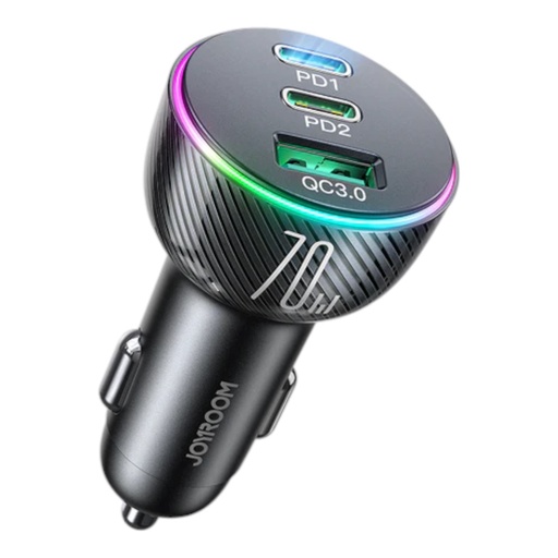 [06-017-069-0001-0157] Cargador joyroom carro jr-cl26 70w 3-port (2pd+1usb) car charger color negro
