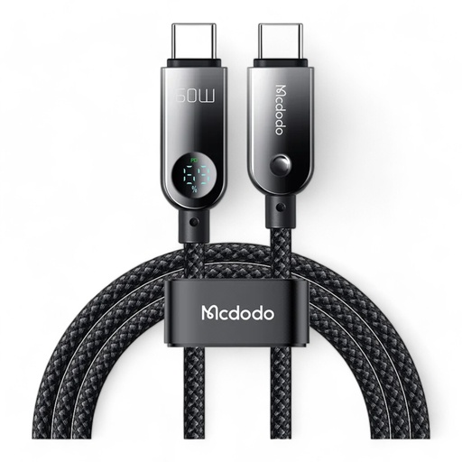 [05-111-024-0015-0157] Cable mcdodo usb ca-478 usb-c 60w pd charging nylon braided 480mbps 1.2m cable digital display battery level color negro