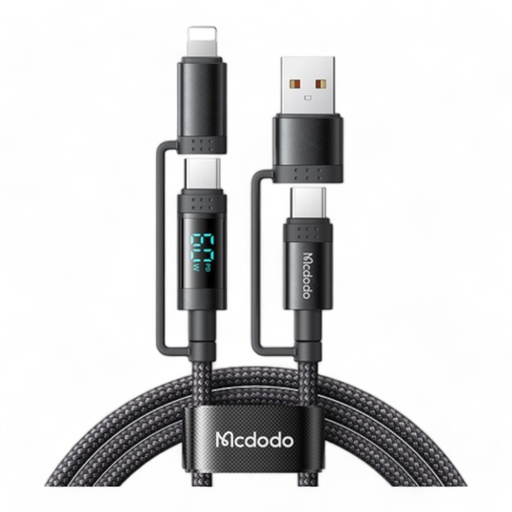 [05-111-024-0012-0157] Cable mcdodo usb ca-1990 mcdodo 4 en 1 charging cable + led watt display color negro