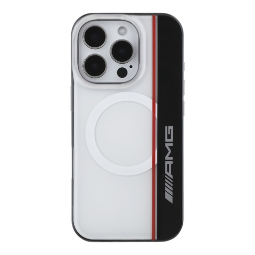 [07-144-070-0006-0041] Estuche amg skin iphone 16 pro max amg magsafe case double layer bow lines white color blanco